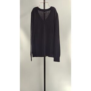 Quince Black V-Neck Sweater
